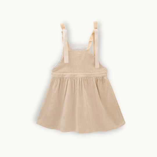 Girls corduroy Rust pinafore dungaree dress with white t-shirt for tod –  Todhut